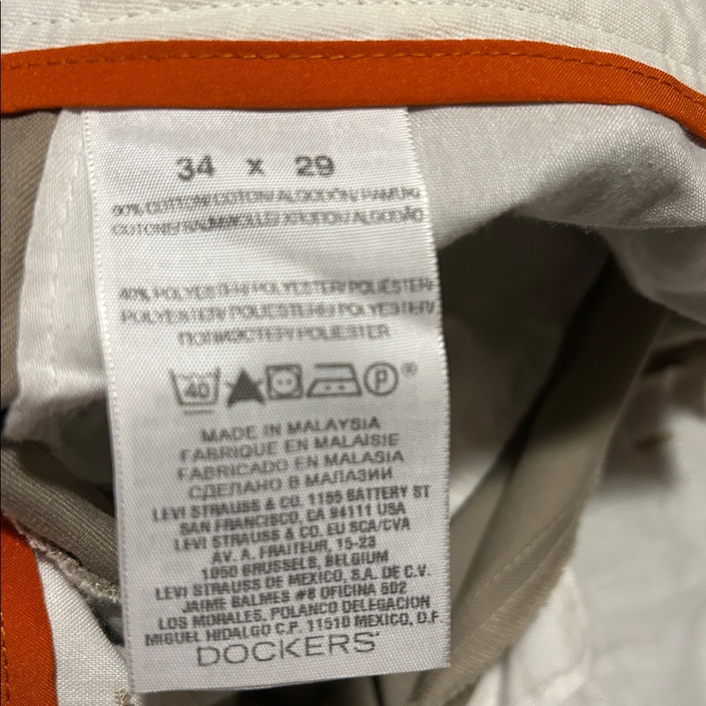 Men's Dockers D3 Chinos - Cream, Tan, Brown, Navy, Black - Picture 8 of 8
